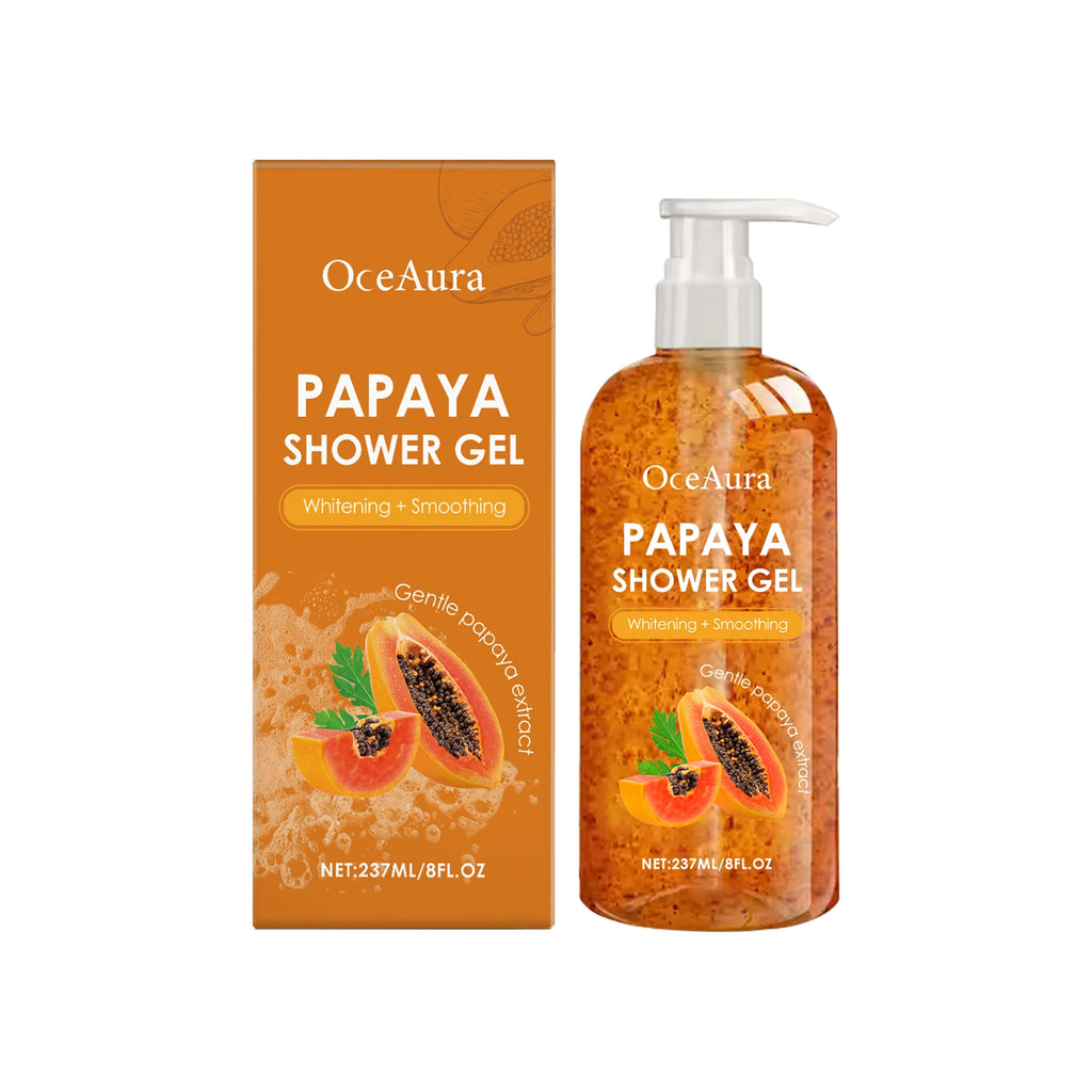 Papaya Moisturizing Shower Gel Nourish Brighten Skin Tone Gentle Cleansing Improve Drying Softening Keratin Fragrant Bath Lotion