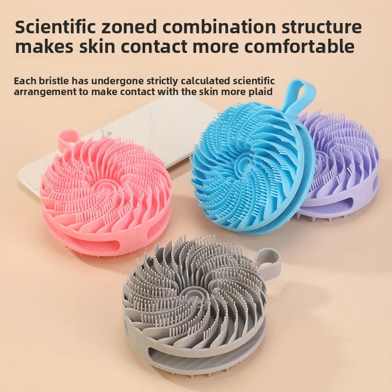 Silicone double-sided bath brush, painless bath artifact, two-in-one shampoo and massage brush, no pain, no skin bath brush