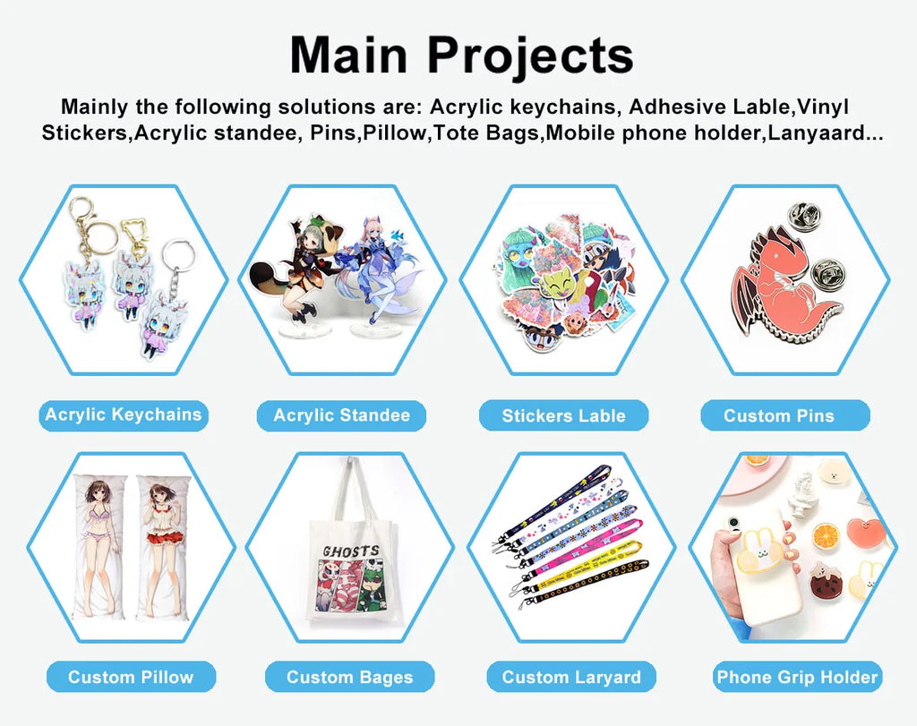 Personalized Keychains Designer Custom Cartoon Llavero Key Chain Photo Customized Anime Charms Hologram Clear Acrylic Key Rings