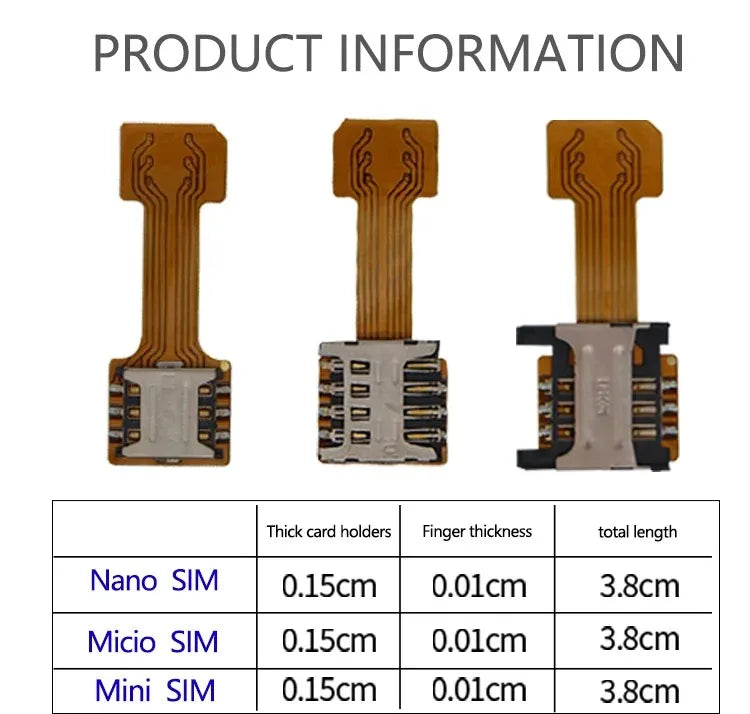 Universal DIY Android Phone TF Dual SIM Card Adapter Nano Cato Hybrid Sim Slot For Micro SD Extender