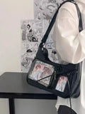Y2k Harajuku Shoulder Bag Women Korean Transparent Ita Bag School Crossbody Bag Female Japanese Designer Preppy Handbag Purse