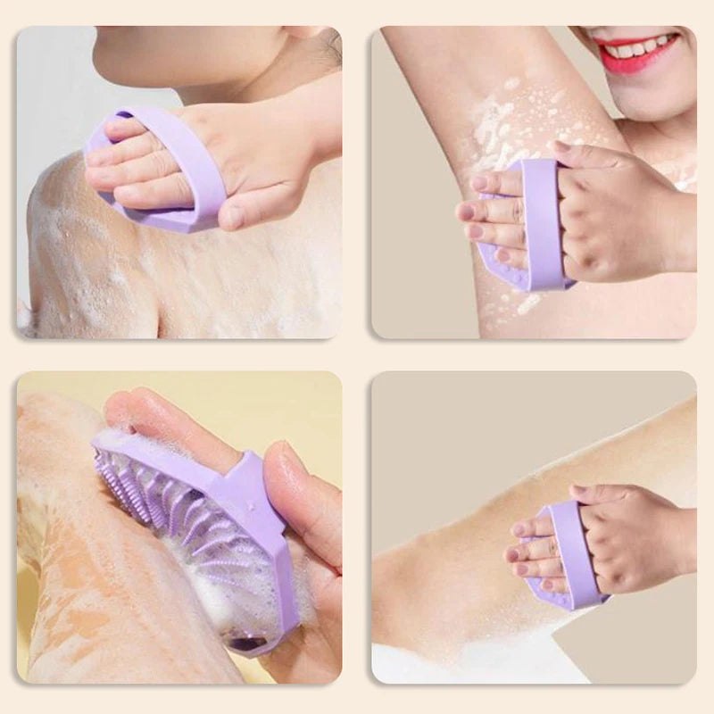 1pc Soft Silicone Exfoliating Brush Cleanser Manual Body Cleansing Scrubber Shower Gentle Massage Brushes Bathroom Accessorie