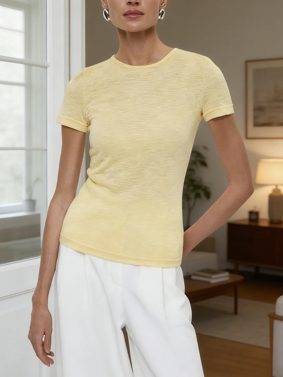 Hirsionsan 2025 Basic soft  T Shirts Women Summer autumn Long Sleeves Loose Bottom Tees Ladies Casual Knitted Soft Woman Tops