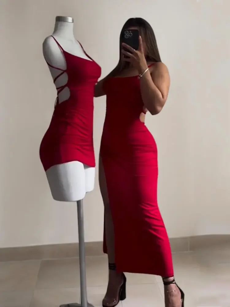 2026 Explosive New Summer Dress High Sensibility Halter Strap Spice Girl Bodycon Hip-Hugging Dress for Party Clubwear