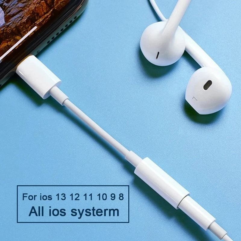 NNBILI For Lighting Headphone Adapter for IPhone 11 12 13 14 PM 12Mini SE 2020 XS XR X 8 7 + IOS To 3.5 Mm Jack AUX Audio Cable