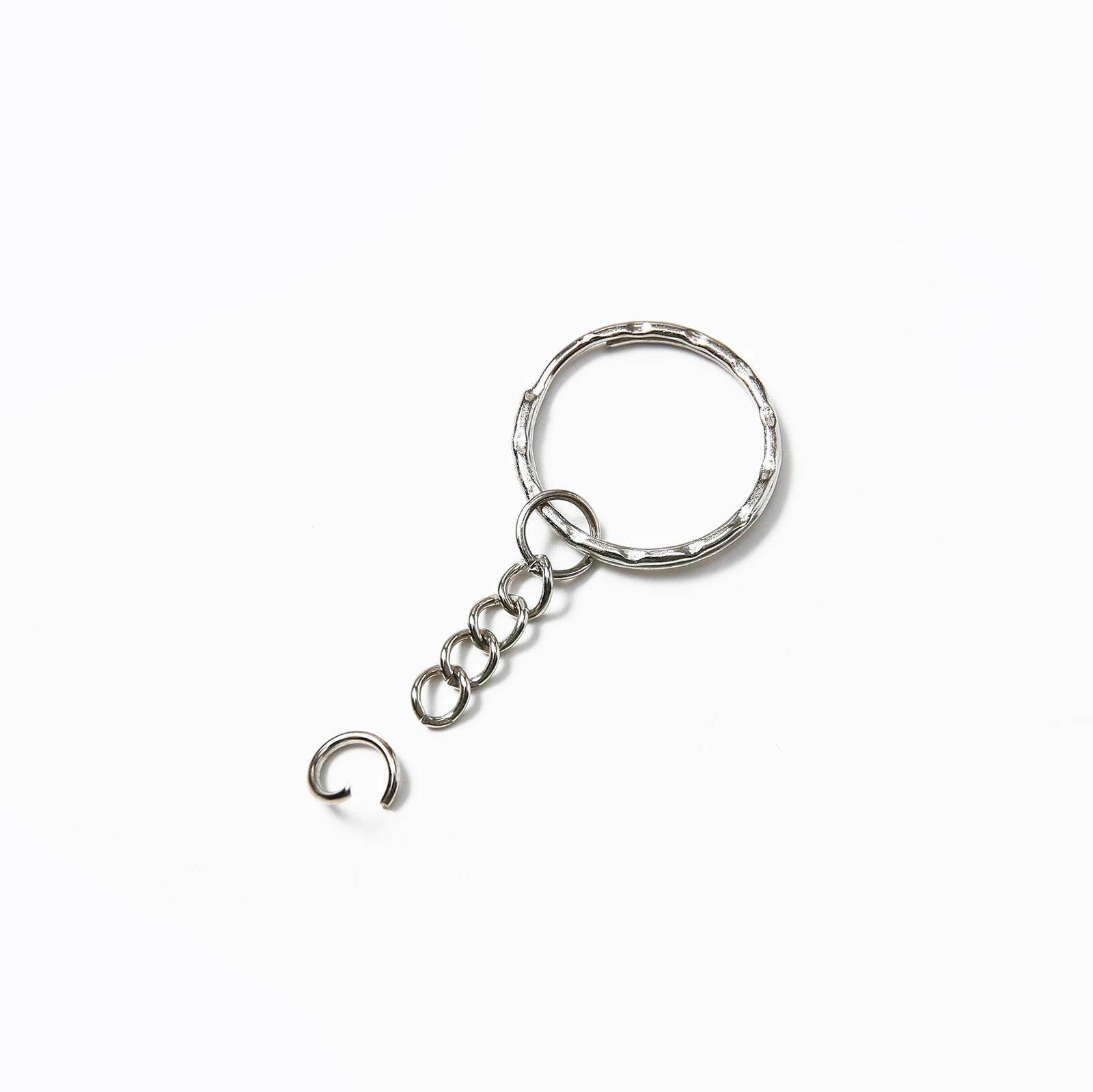 10/50/100/200 pcs Silver Metal Split Key Ring with Chain Jump Rings for DIY Findings Making Keychain Accessories