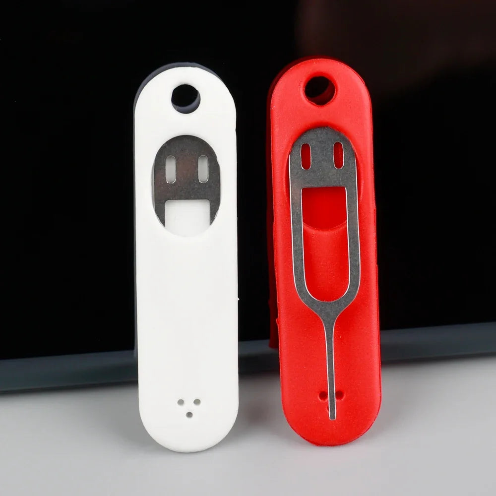 Anti-Lost Sim Card Eject Pin Needle with Storage Case Universal Mobile Phone Steel Ejector Pin SIM Card Tray Opener Keyring