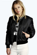 Autumn New Short Jackets for Women Vintage High Street O-neck Bomber Jacket Female Fashion Zipper Long Sleeve Coat Woman