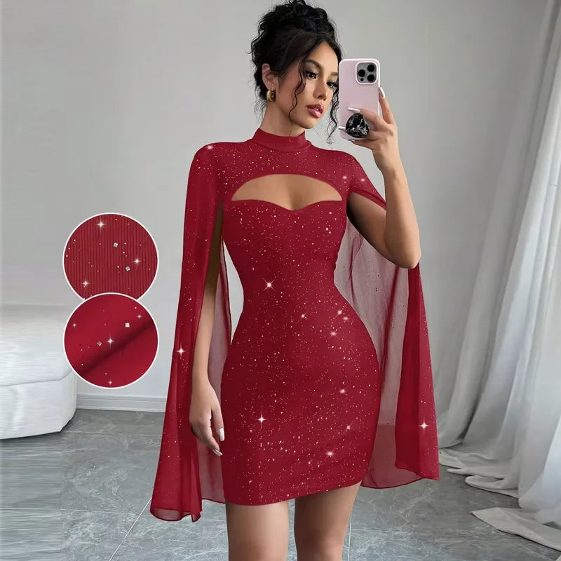 Dresses for Women New Long Sleeve Stand Collar Women Dress Slim Black Package Hip Dress Women Vestidos De Verano Mujer 2025 Q497