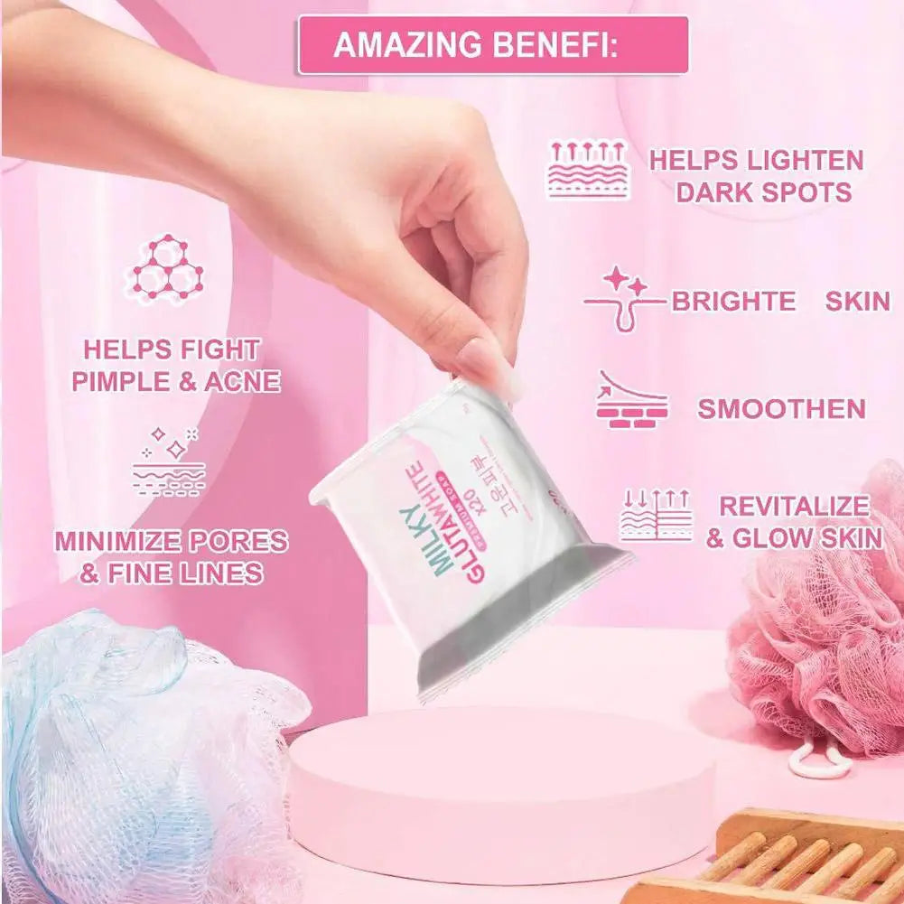 1/3PCS Korean MILKY GLUTAWHITE Premium Soap 70g Deep Cleansing Nourishing Rich Foam Soap Efficient Body Face Cleansing Care