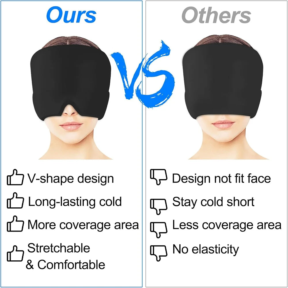 Relief Headgear Migraine Relief Cap Gel Ice Cap Cold Compress Therapy Cap Ice Head Wrap Pack Eye Mask For Pressure Relieve Pain