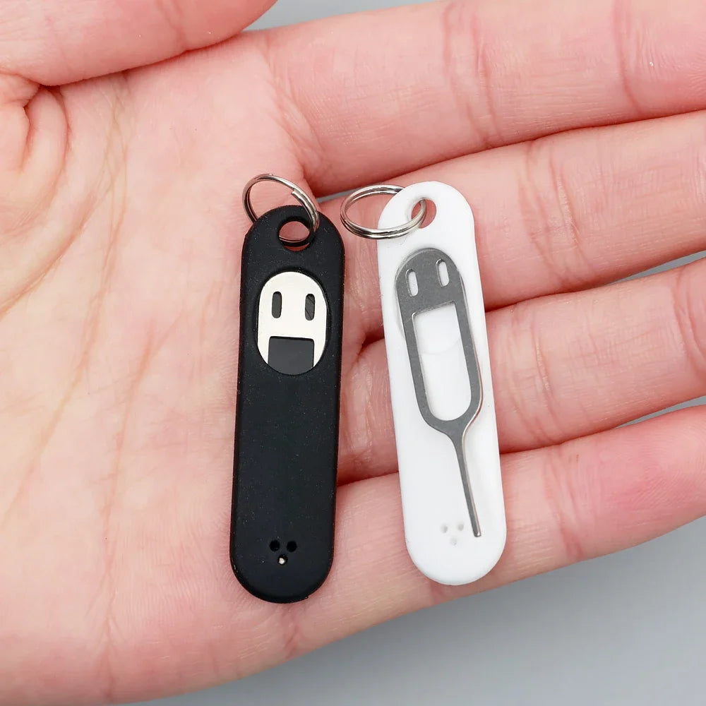 Anti-Lost Sim Card Eject Pin Needle with Storage Case Universal Mobile Phone Steel Ejector Pin SIM Card Tray Opener Keyring
