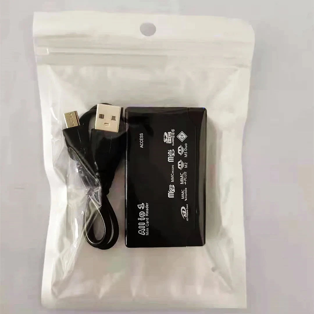 Usb 2.0 All In One Mini Memory Card Reader, Multifunctional Card Reader,, 480mbps, Tf, M2, Xd, Cf, Micro Sd