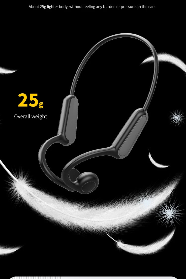 NEW Real Bone Conduction Sport Headphone Wireless Earphone Bluetooth-Compatible Headset Hands-free with Mic for Running