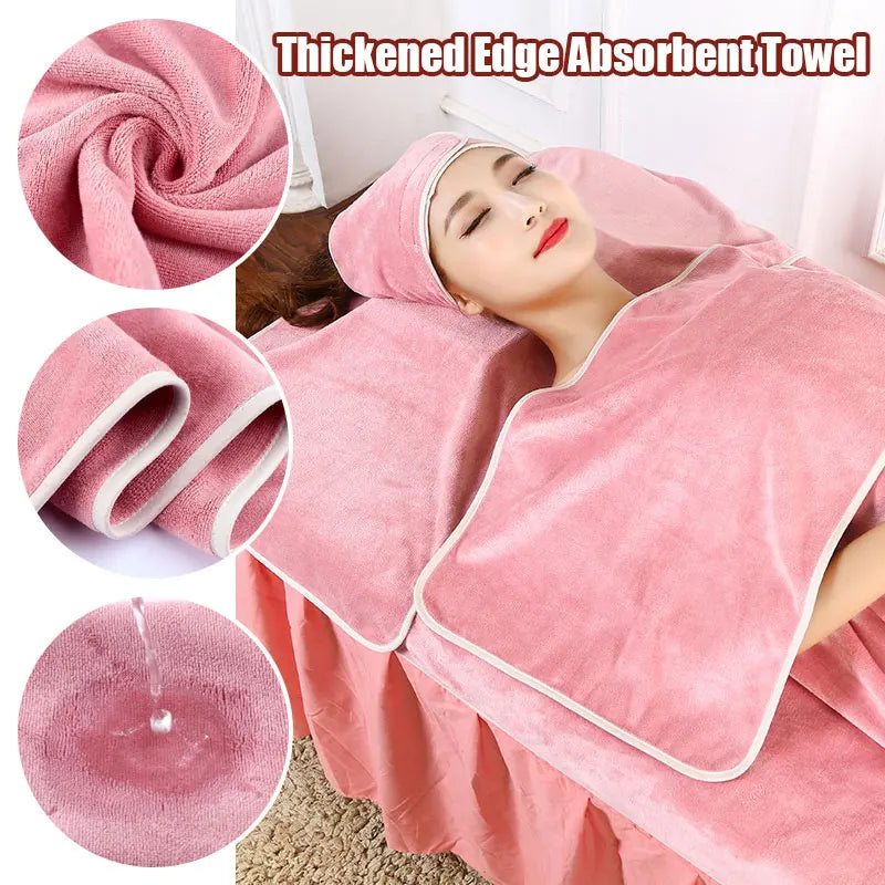 3 Pcs/Set SPA Beauty Salon Towel Thicken Microfiber Towel Set Headband+Chest+Pillow Towel Skin Management Bed Linen Accessories