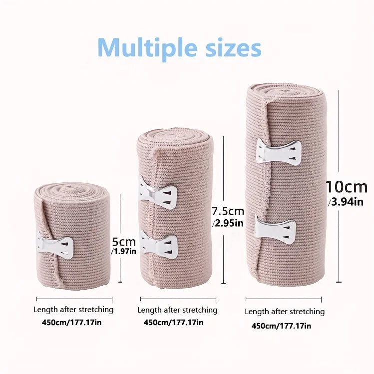 3/4Pack Adjustable Elastic Bandages Universal Fit Stretches to 177.77in Polyester for Wrist Ankle Foot Knee Support