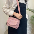 Personalized Teddy Bear Embroidered Diagonal Shoulder Bag, Corduroy Leisure Bag, WOMEN'S Crossbody Bag