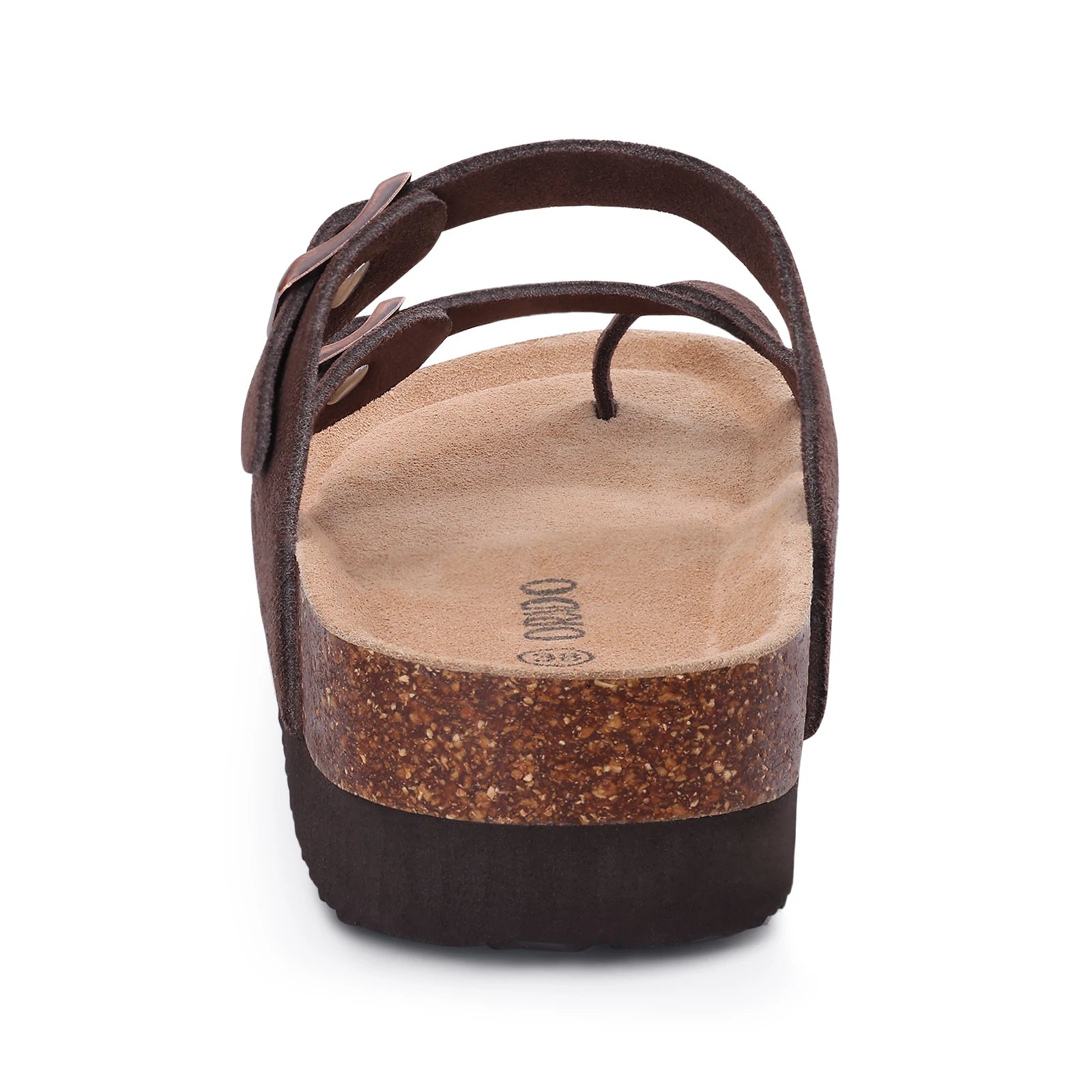 Shevalues Women Sandals Fashion Casual Cork Slippers Comfort Flats Slides With Adjustable Buckle Female Thick Sole Home Shoes
