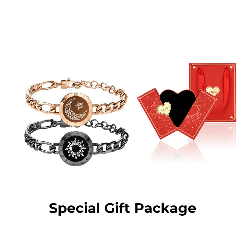 Totwoo Long Distance Relationship Touch Bracelets Couple Birthday Gift Smart Bluetooth Jewelry with App Support iOS Android
