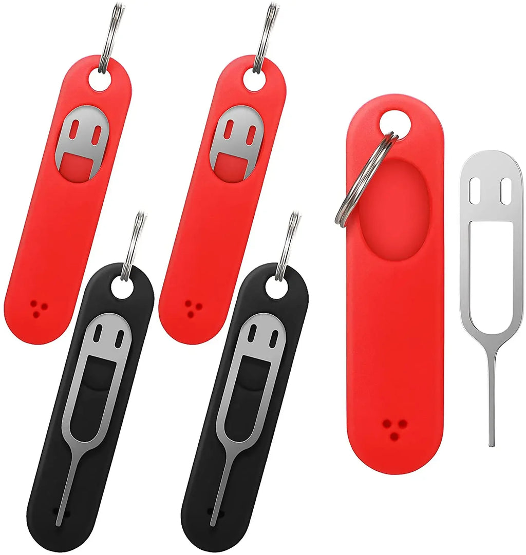 Anti-Lost Sim Card Eject Pin Needle with Storage Case Universal Mobile Phone Steel Ejector Pin SIM Card Tray Opener Keyring
