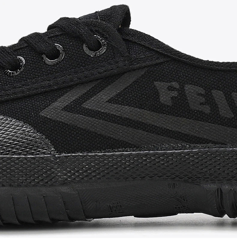 DaFu Flying Men's Athletic Shoes Long Distance Running Jump Far Field Event Canvas Sports Shoes Couple's Loafers Black Sneakers