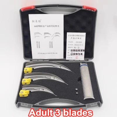 Child Adult Neonate Anesthesia Throat Mirror LED Light Intubation Stainless Steel Laryngoscope Detection Tool