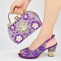 Doershow  Italian orange Shoes And Bag Sets For Evening Party With Stones Italian Leather Handbags Match Bags! !HUK1-32
