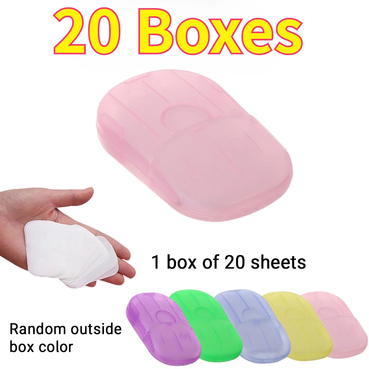 5/10/20 Boxes Scented Hand Soap Sheets – Colorful Dissolvable Paper Soap for Travel, Camping & On-the-Go Hand Washing