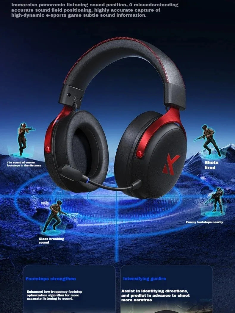 Original MCHOSE V9 PRO Music Esports Gaming Headphones 3-mode Wireless Noise Reduction Mic Customized Head-mounted