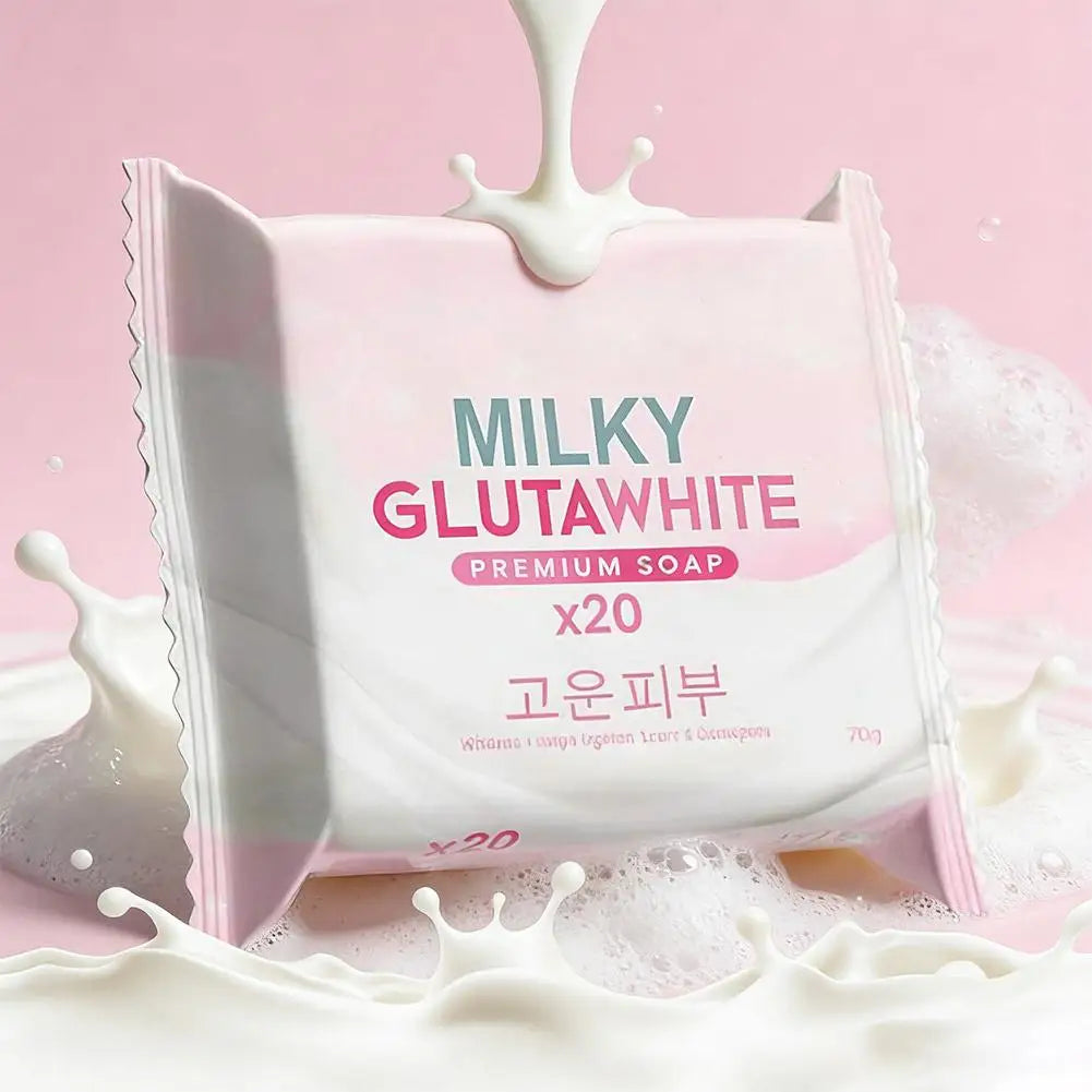 1/3PCS Korean MILKY GLUTAWHITE Premium Soap 70g Deep Cleansing Nourishing Rich Foam Soap Efficient Body Face Cleansing Care