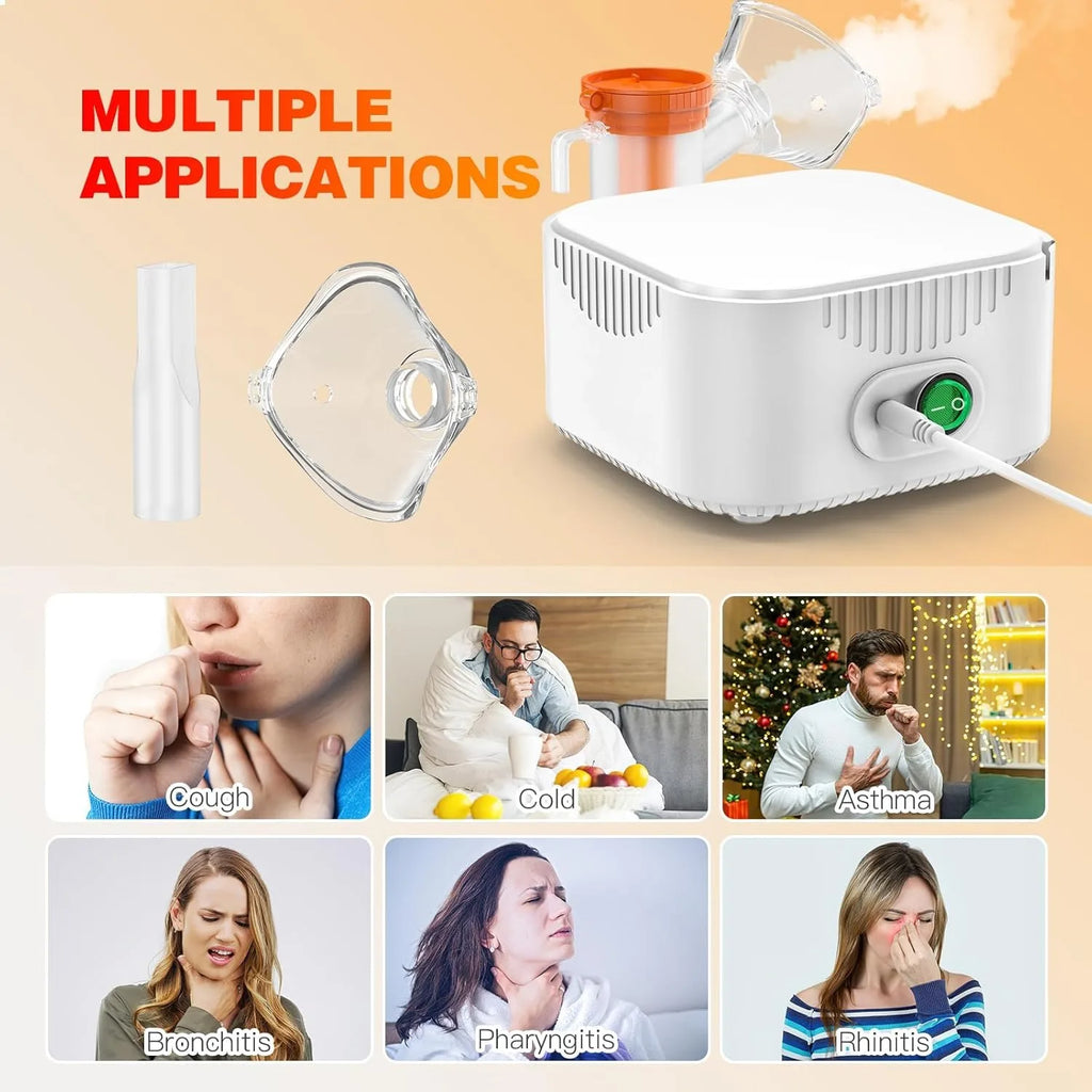 Compressor Nebulizer Oxygen Inhalation Device Mini Silent Steam Nasal Humidifier Inhaler Tools Portable Nebulizer Set Mouthpiece