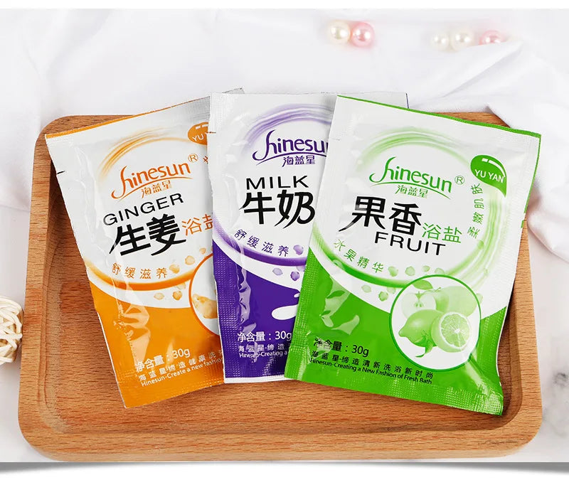 30g/bag Rose Bubble Bath Powder Foot Bath Crystal Mud Body Foot Skin Care SPA Bath Salt Exfoliation Scruber Bath Powder Lavander