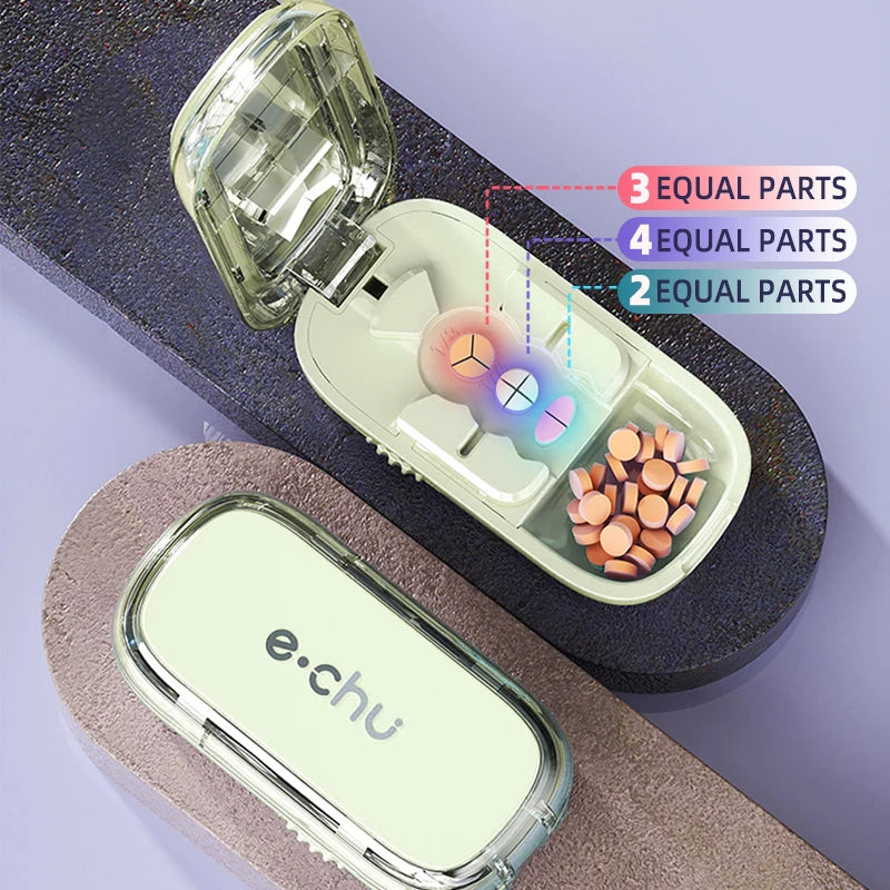 3 in 1 Upgraded Pill Cutter Precise Multi-Pill Divider Adjustable with Centering Device for Tablets Portable Travel & Home Use