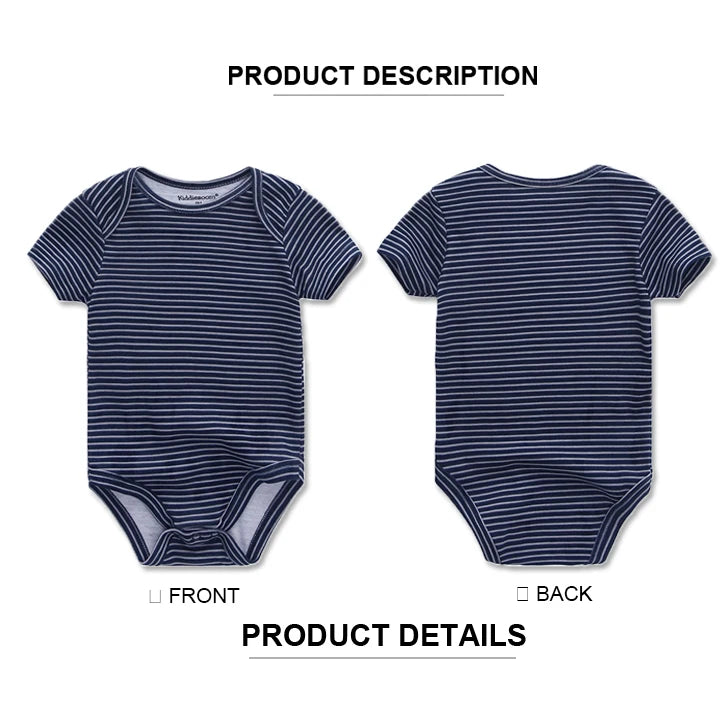 Kiddiezoom 5 Pcs/Lot Four Seasons Fashion Cartoon Short Sleeve Baby Boy Girl Bodysuits Soft 100%Cotton NewbornOnesies