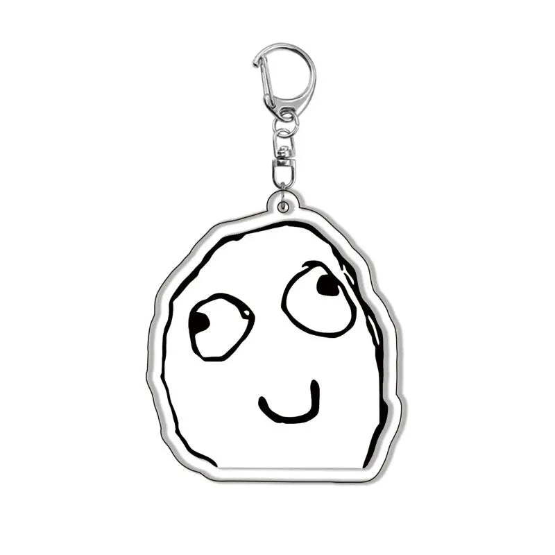 Funny TrollFace Keychain for Accessories Bag NoMeGusta Rage Face ForeverAlone Pendant Key Chain Ring Keyring Jewelry Fans Gifts