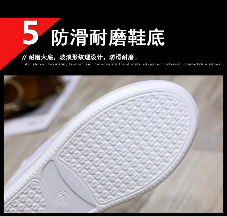 Women's Ankle Boots Autumn Leather Chunky Shoes Woman Platform Height Increased Sneakers 10.5CM Thick Sole Wedges White Boots