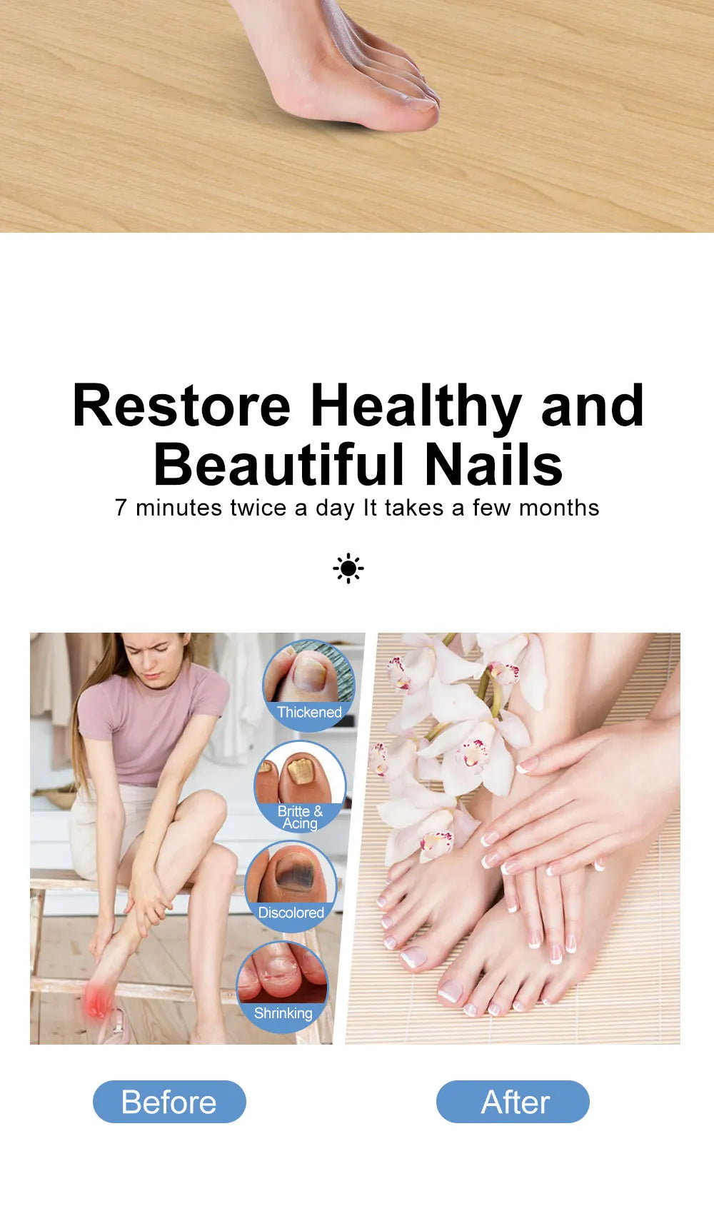 Nail Treatment Device for Fungal Infection,Nail Fungus Laser Assist Tool UV Professional Nail Fungus Blue Cleaning Laser Device