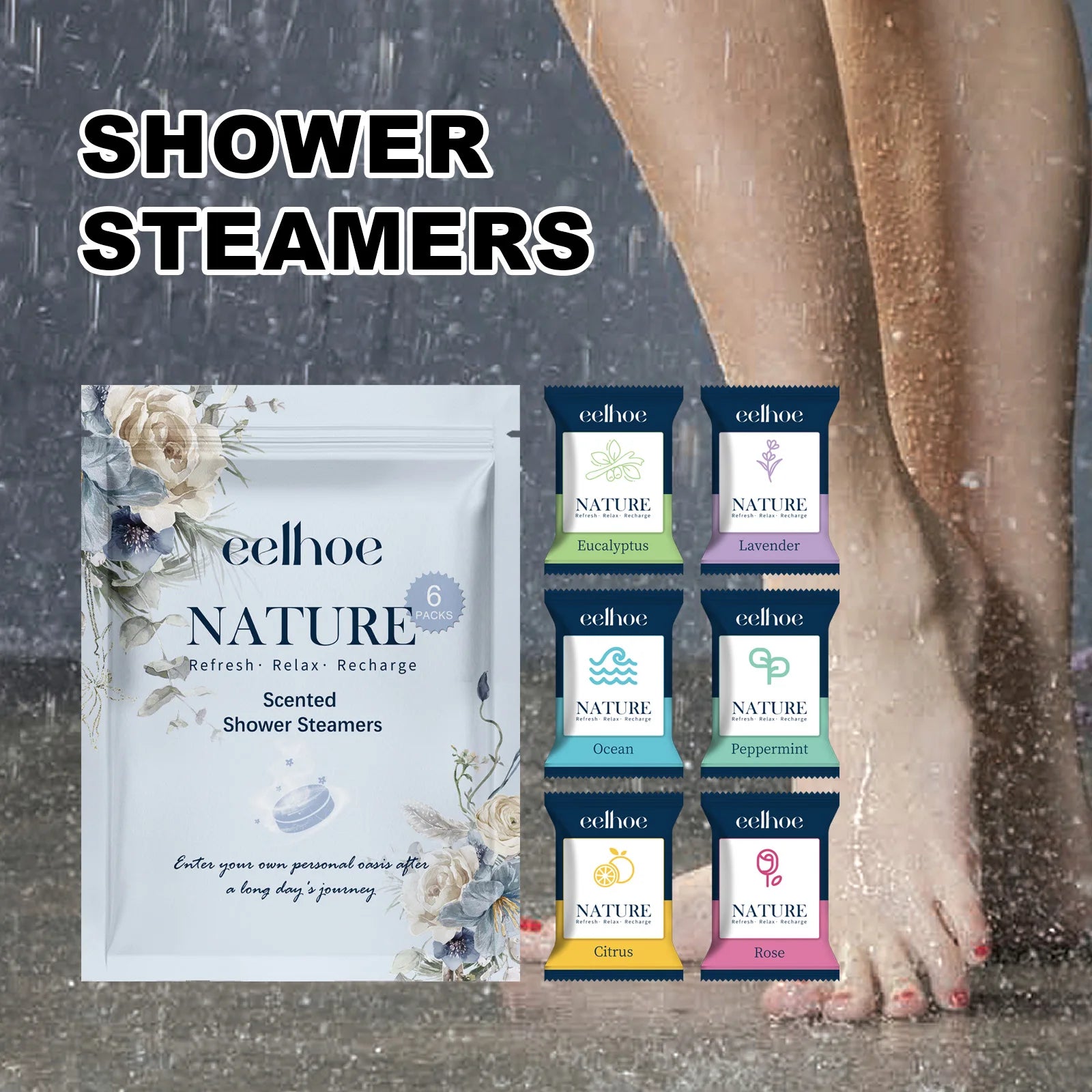EELHOE Shower Steamer Tablet Nourishing Clean Dirt Eliminate Odor Relaxing Relieve Fatigue Moisturizing Shower Spa Bath Supplies