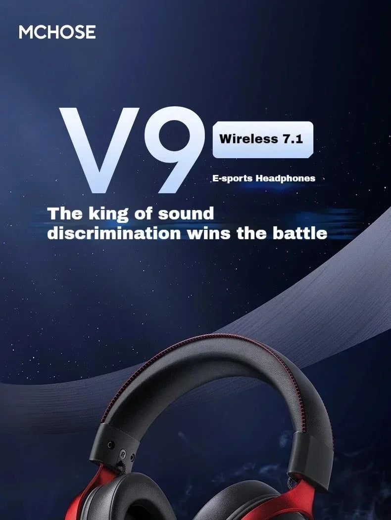 Original MCHOSE V9 PRO Music Esports Gaming Headphones 3-mode Wireless Noise Reduction Mic Customized Head-mounted
