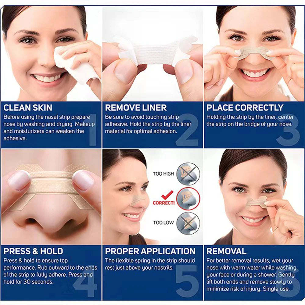 Breath Nasal Strips Works Instantly to Improve Sleep Reduce Snoring and Relieve Nose Congestion Due to Colds & Allergies