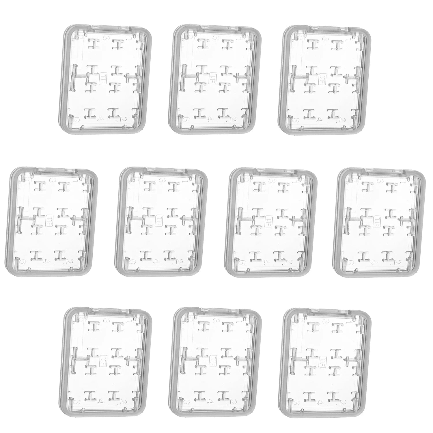 8in1 Reusable Plastic Micro SD SDHC TF Memory Card Storage Case Box Protector Holder Transparent Mini Memory Card Organizer Box