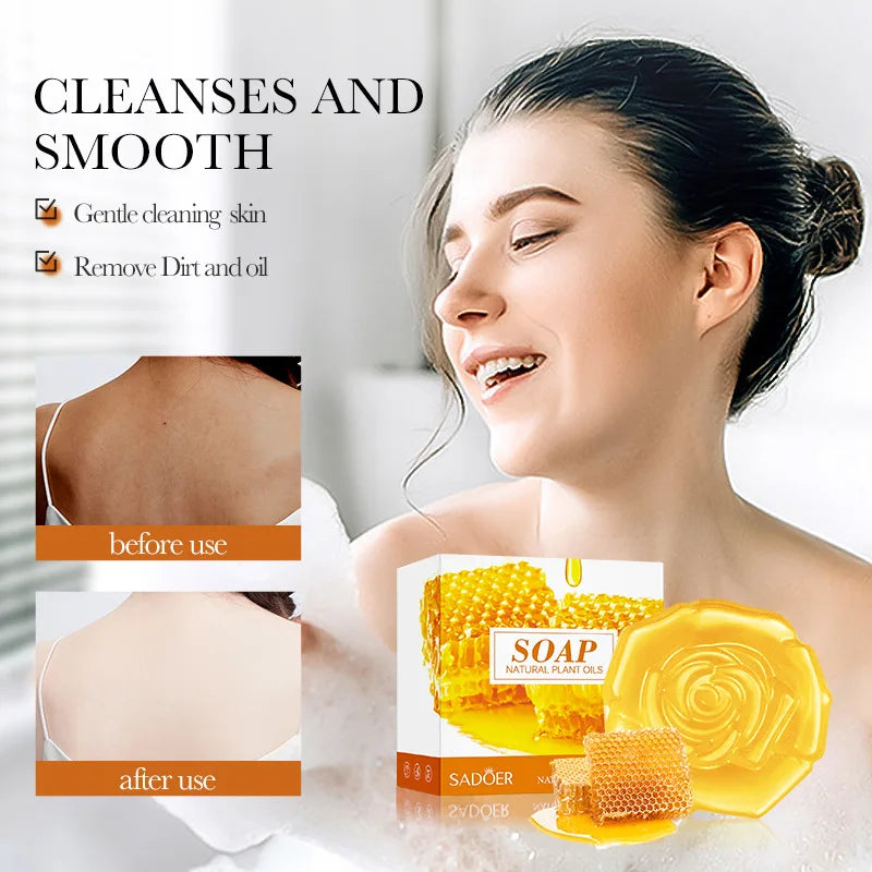 1Pcs Honey Handmade Soap Cleansing The Body Hand Wash Soap Essential Oil Moisturizing Product Body Care Dry Skin Prevent Dry