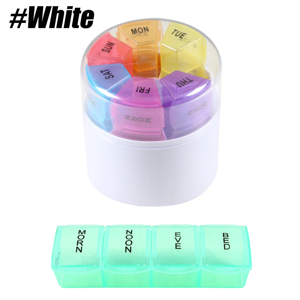 Weekly Pill Organizer 4 Times a Day, 7 Day Pill Cases,Portable Pill Box Medicine Organizer for Pills Vitamin Fish Oil Supplement