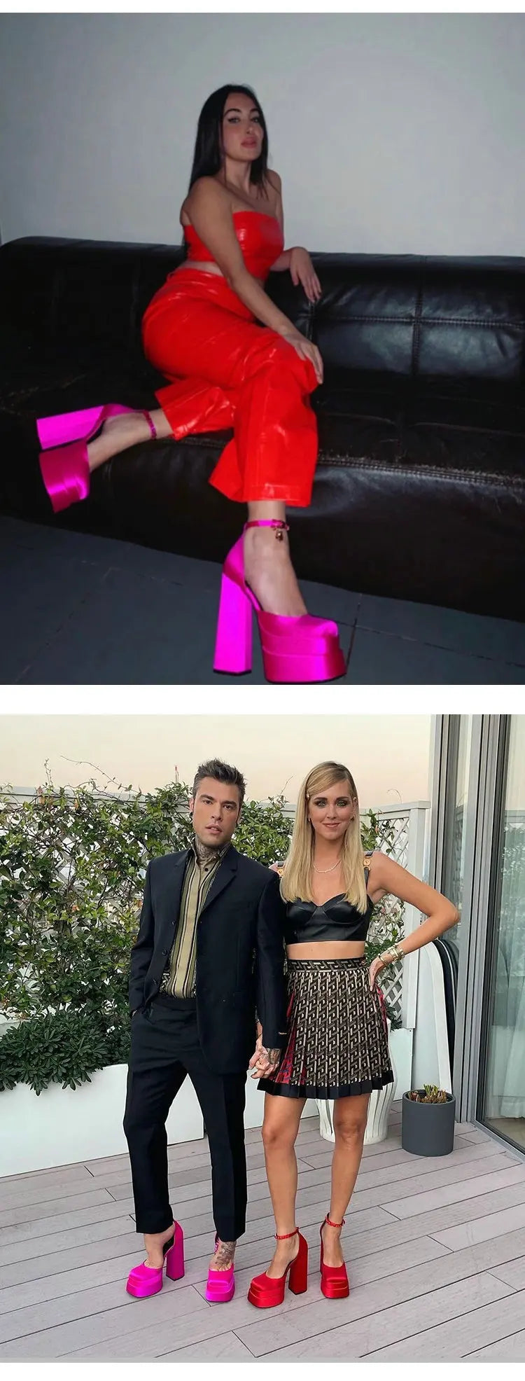 High Heels Women 2025 New Fashion Show 15cm Personality Super High Heel Waterproof Square Head Black Silk Runway Shoes