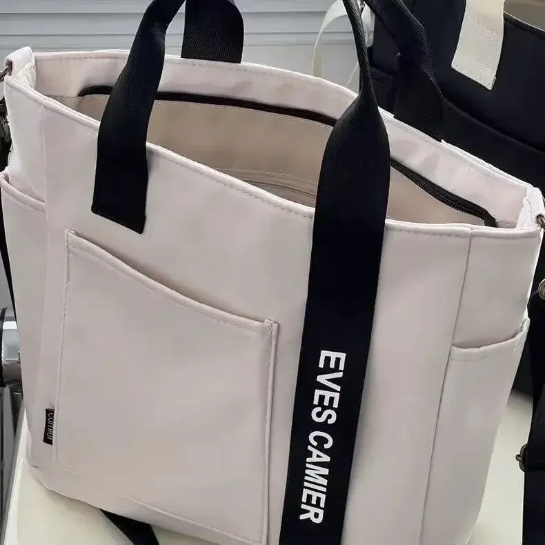 2024 New Casual Tote Large Capacity Shoulder Bag Nylon Waterproof Canvas Handbag Simple Fashion Messenger Bags for Schoolgirl