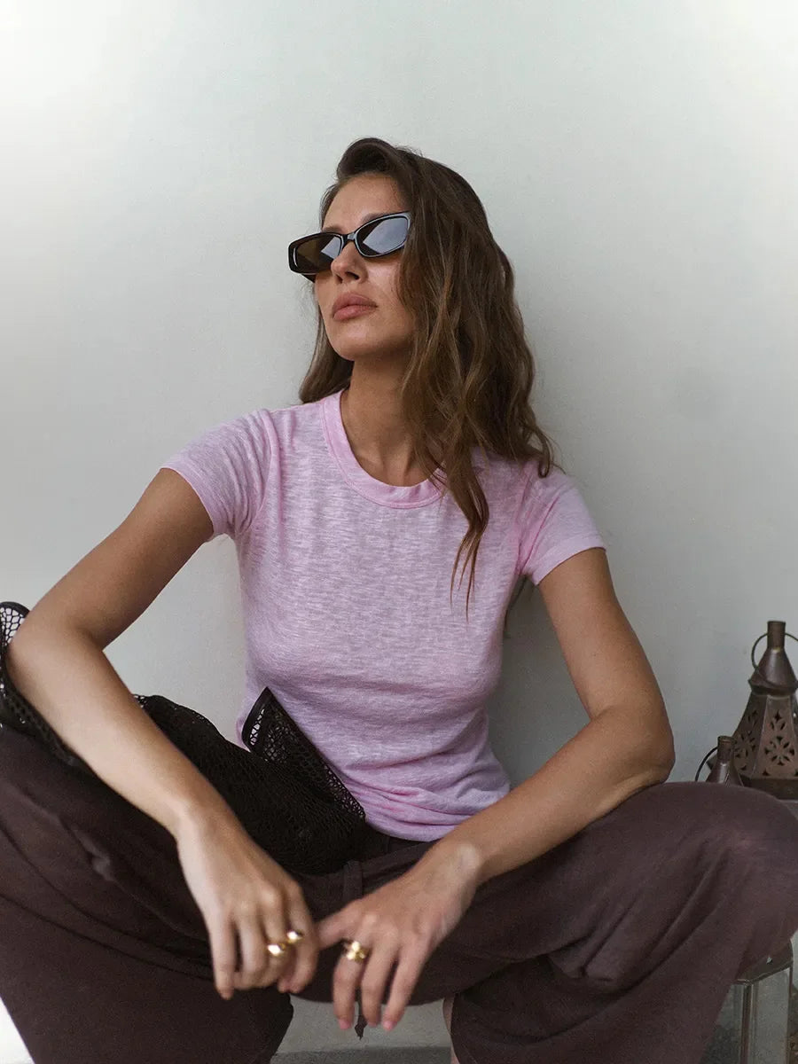 Hirsionsan 2025 Basic soft  T Shirts Women Summer autumn Long Sleeves Loose Bottom Tees Ladies Casual Knitted Soft Woman Tops