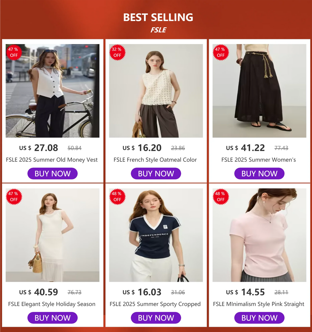 FSLE 100% Cotton Casual Shorts for Women Summer 2025 New Arrival Loose Fit Versatile Daily Wear Office Casual Chic 25FS12472
