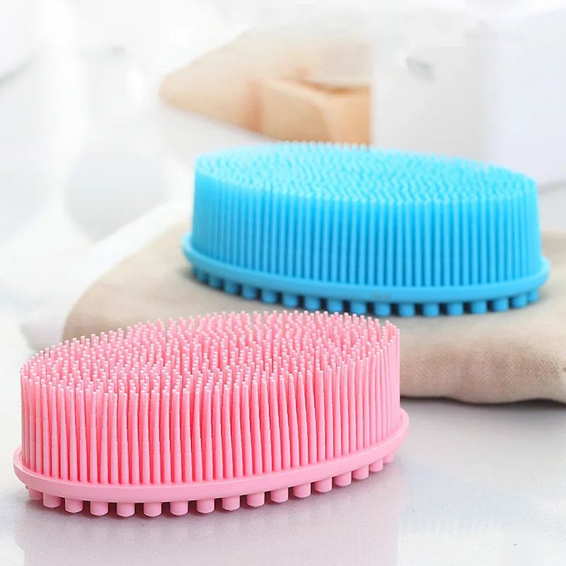 Silicone Body Scrubber Bath Shower Sponge Dry Bath Brush for Body Massager Bast Exfoliating Silicone Bathing Scrubber Body Brush