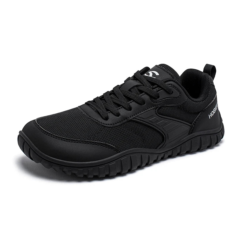 HOBIBEAR Minimalist Wide Toe Shoes Mens Womens Artificial Leather Running Sneakers Lace Up Lightweight Breathable Walking Shoes
