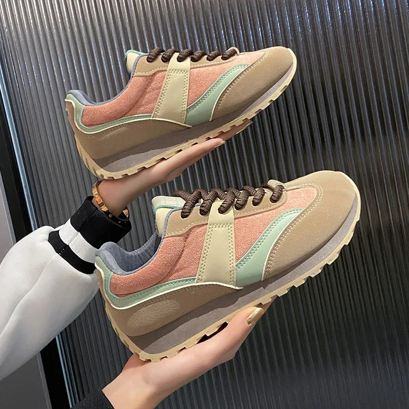 Women's Luxary Sneakers Vintage Platform Sports Shoes Women 2025 Autumn New Sports Running Casual Shoes Ladies Vulcanize Shoes